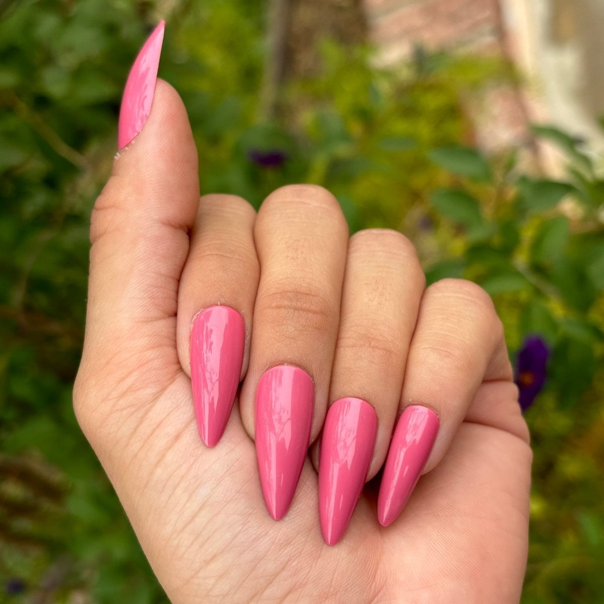 Pink Cat-Eye Gradient Short Almond Nails, Close-Up Take Pink Cat-Eye Gradient Short Almond Nails, Close-Up Take — Pink Nails