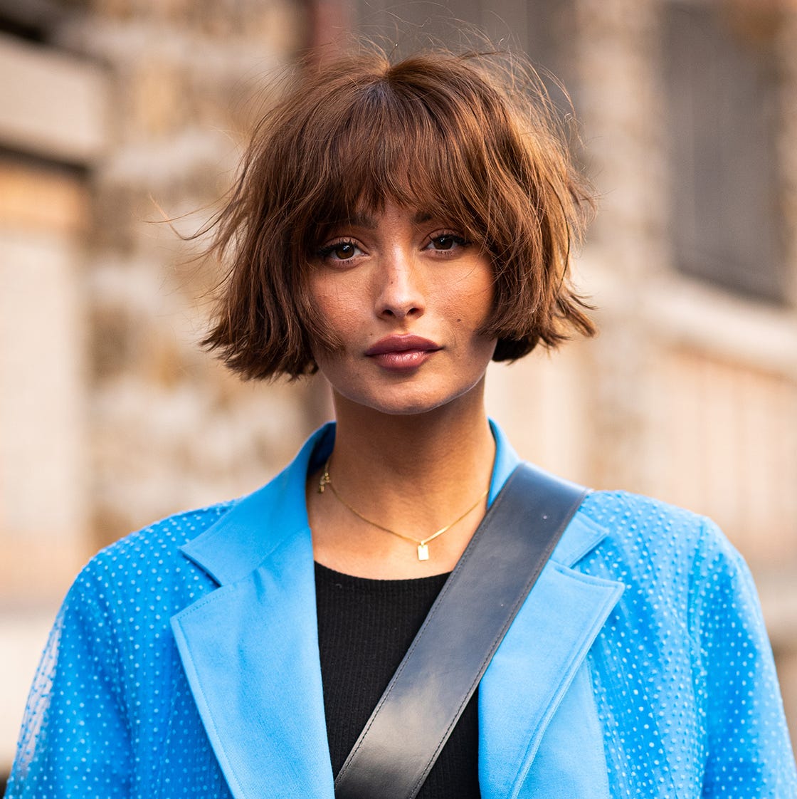 Textured Bob With Wispy Curtain Bangs Textured Bob With Wispy Curtain Bangs — Pixie Bob