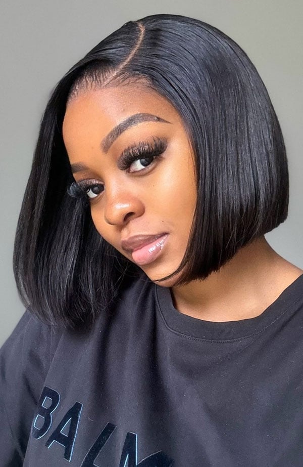 Sharp Black Blunt Bob Sharp Black Blunt Bob — Pixie Bob