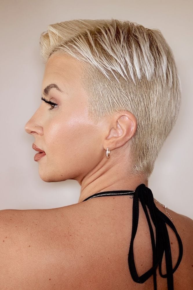 Sleek Dark Brown Pixie Back View Sleek Dark Brown Pixie Back View — Pixie Cut