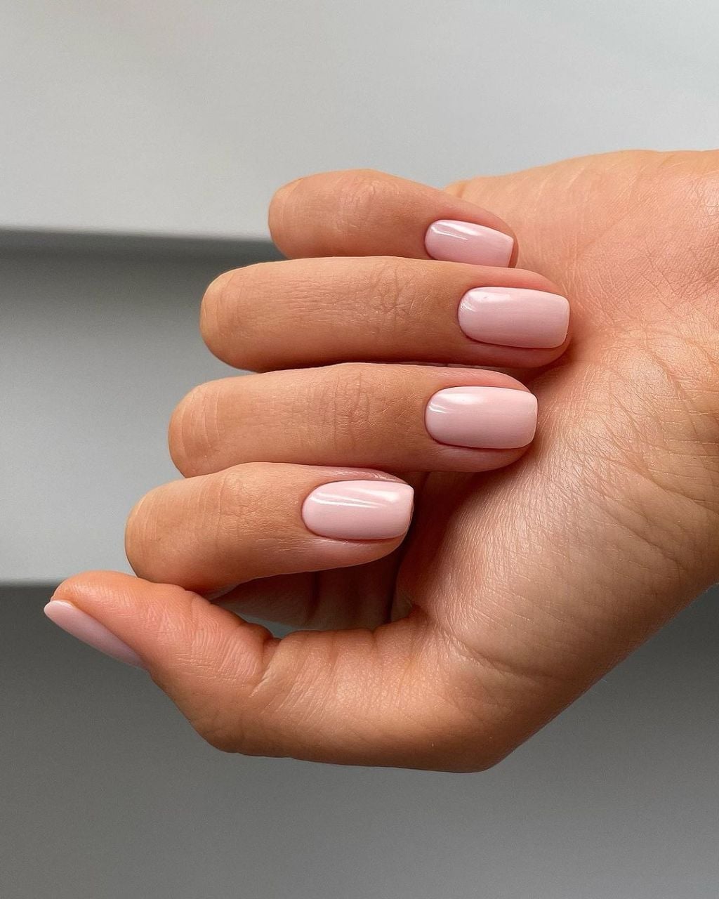 Pale Pink Opaque Short Square Nails Pale Pink Opaque Short Square Nails — Plain Nails