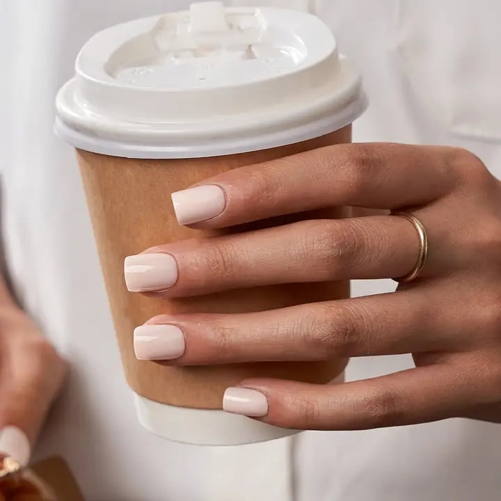 Light Beige Nude Short Square Nails Light Beige Nude Short Square Nails — Plain Nails