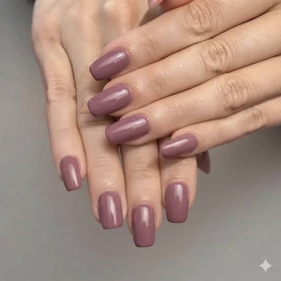 Mauve Pink Medium Oval Nails Mauve Pink Medium Oval Nails — Plain Nails