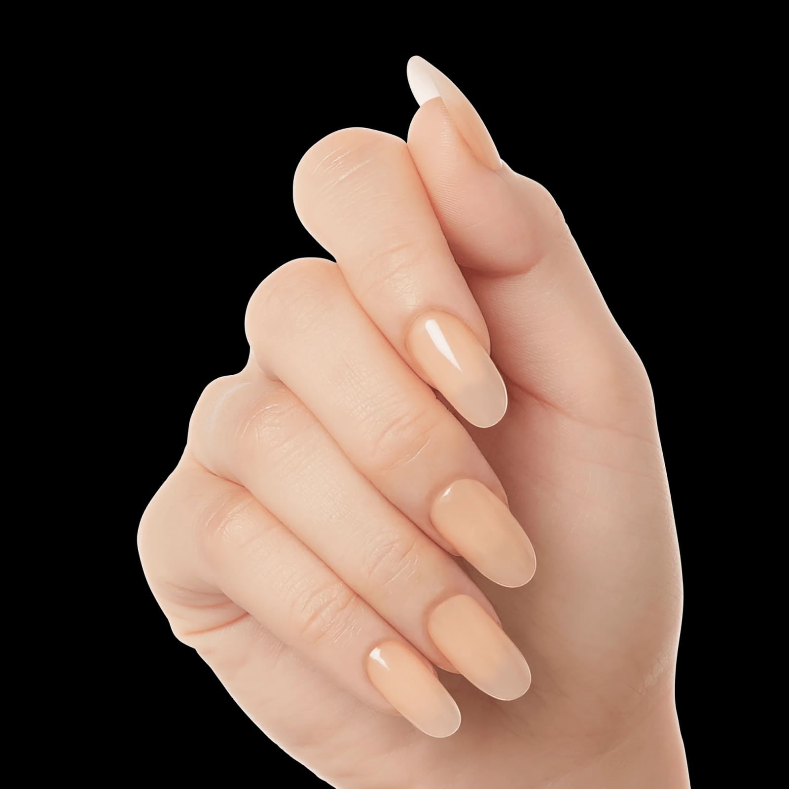 Opaque Nude Beige Medium Oval Nails Opaque Nude Beige Medium Oval Nails — Plain Nails