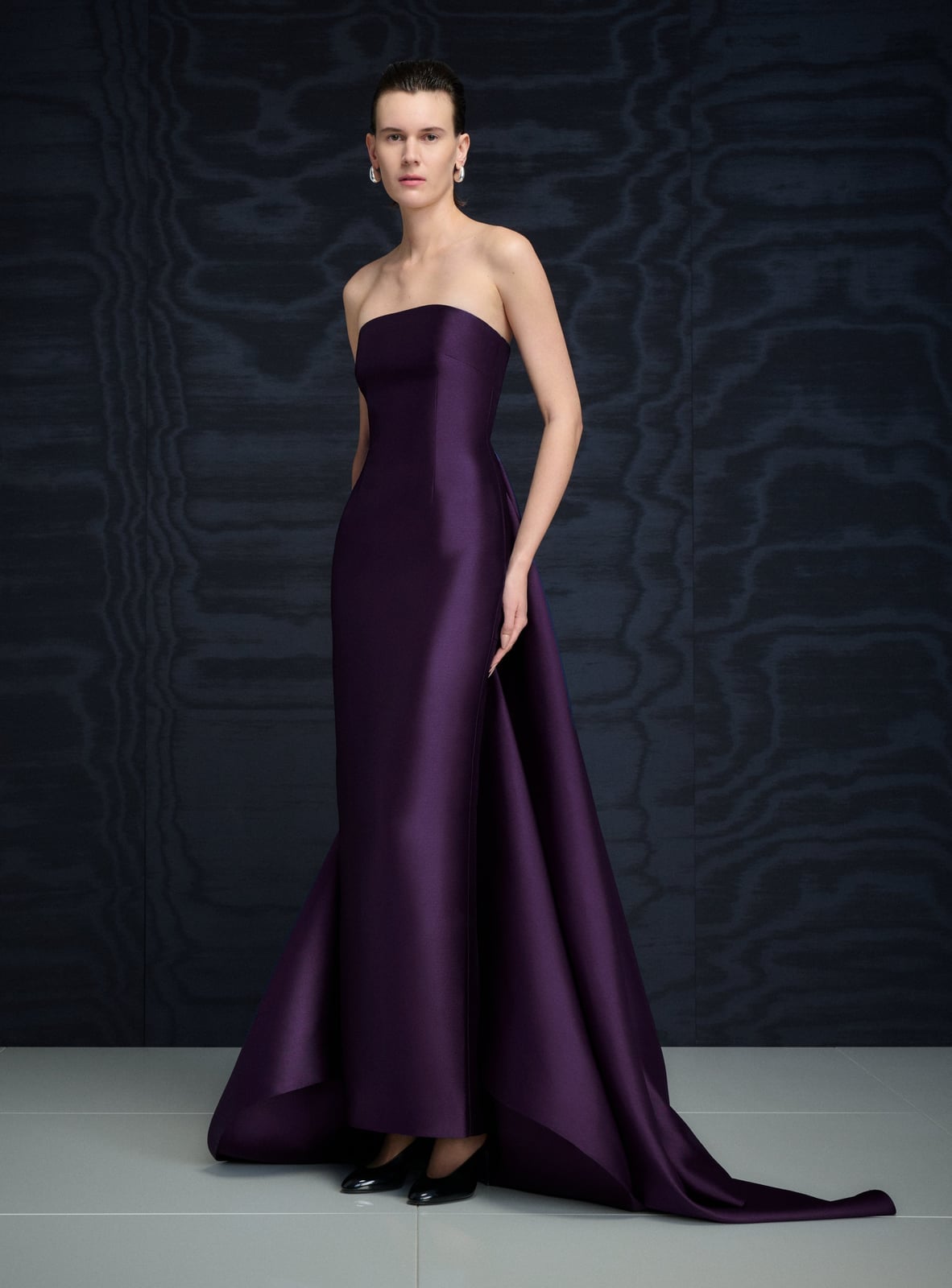 Deep plum satin strapless mermaid gown Deep plum satin strapless mermaid gown — Plum Dress