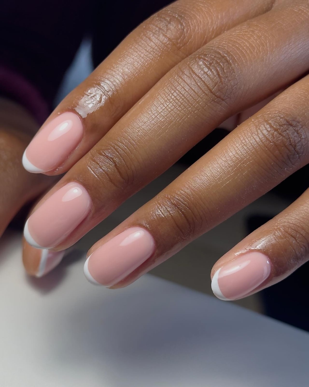 Classic French Tip Medium Almond Nails Classic French Tip Medium Almond Nails — Preppy Nails