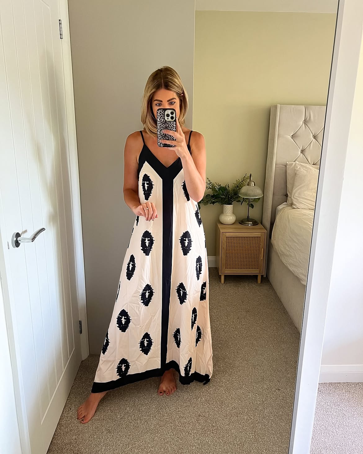 Printed Maxi Slip Dress For Resort Holiday