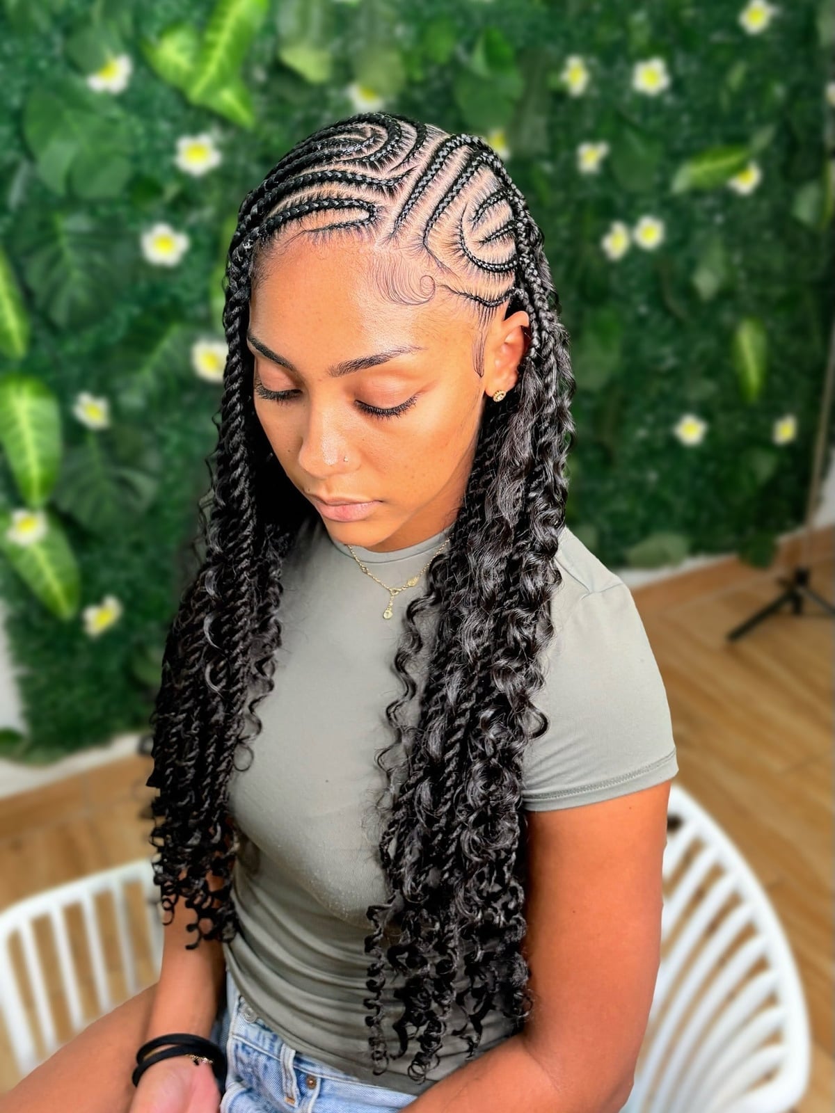 Geometric Scalp Braids With Dark Brown Twists Geometric Scalp Braids With Dark Brown Twists — Quick Braids Hairstyle