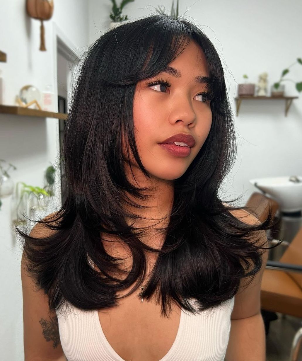 Shag With Honey-Kissed Dark Brown Layers Shag With Honey-Kissed Dark Brown Layers — Rachel Haircuts