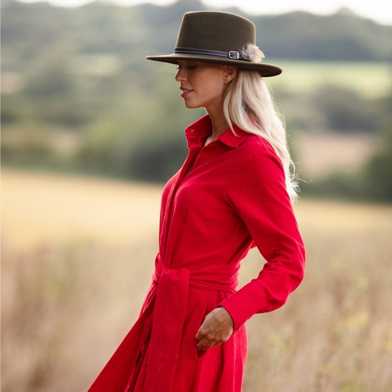 Pillarbox Red Corduroy Belted Shirt Dress Pillarbox Red Corduroy Belted Shirt Dress — Red Dresses