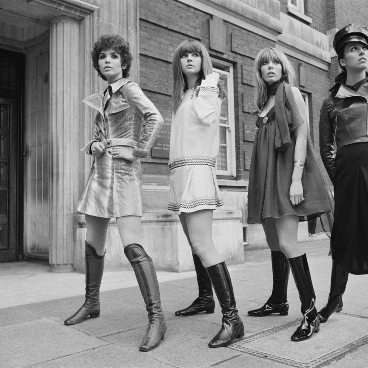 Metallic trench coat and mini dress Metallic trench coat and mini dress — Retro Style