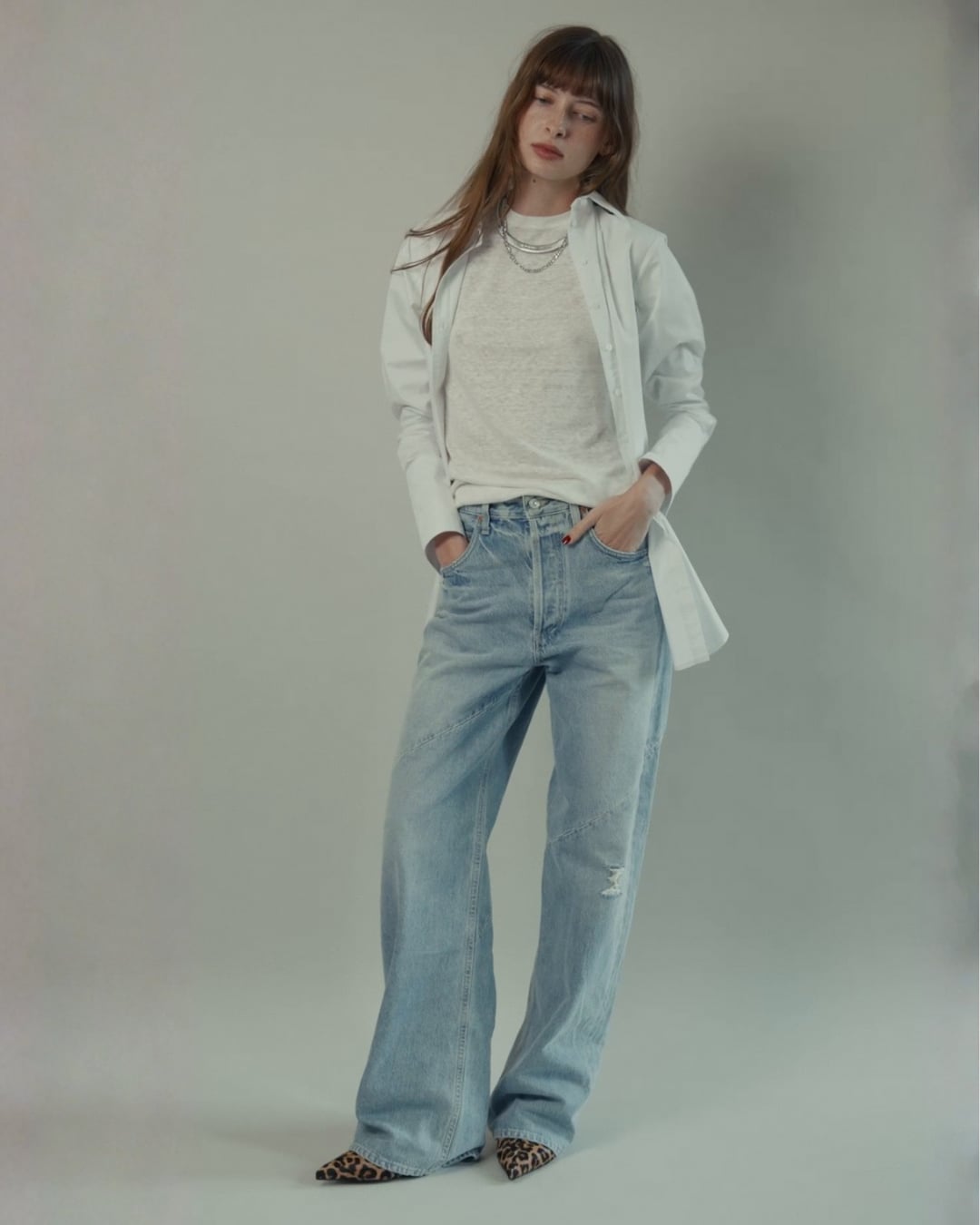 Wide leg jeans and layered shirts Wide leg jeans and layered shirts — Retro Style