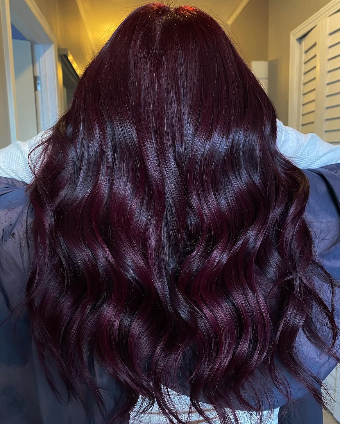 Rich Burgundy Red Long Waves