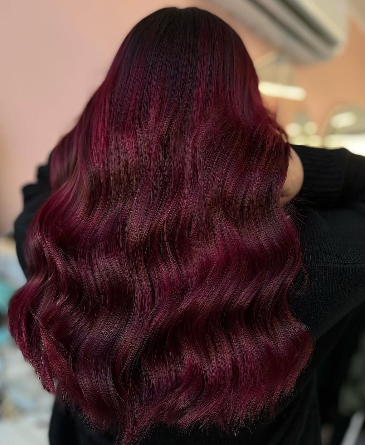 Rich Burgundy Waves For Winter Red Hair