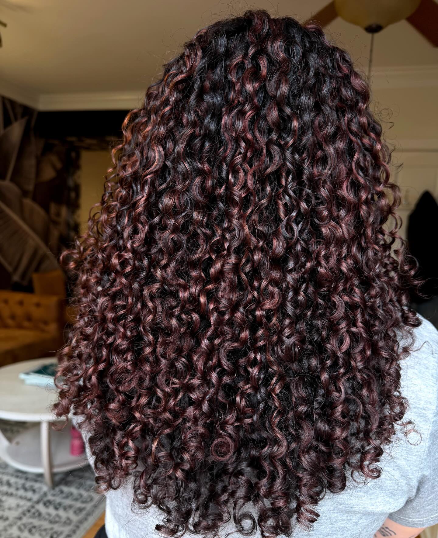 Rich Cherry Cola Curls With Defined Texture