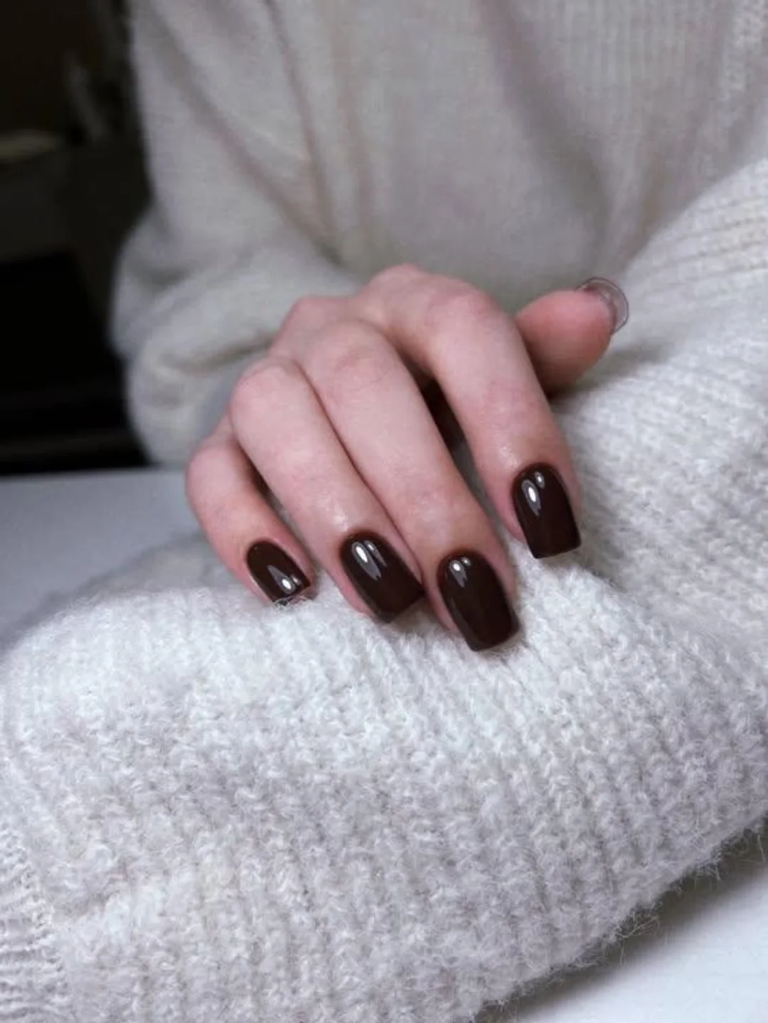 Rich Espresso High Gloss Square Nails