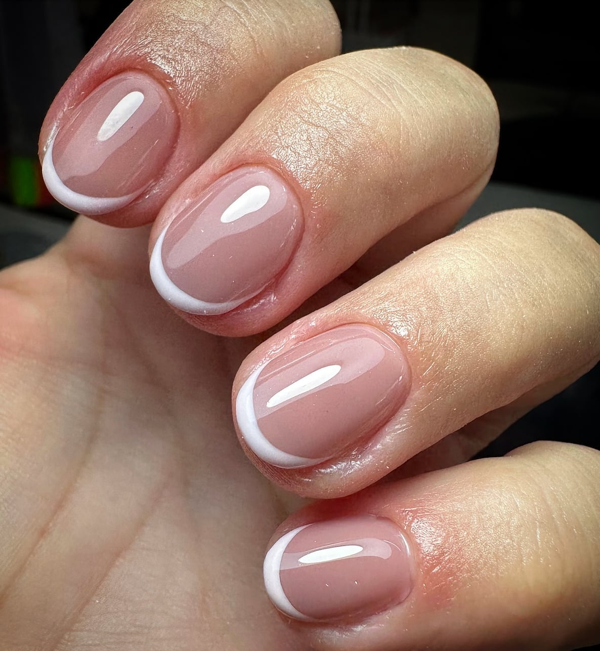 Classic French Short Round Nails Classic French Short Round Nails
