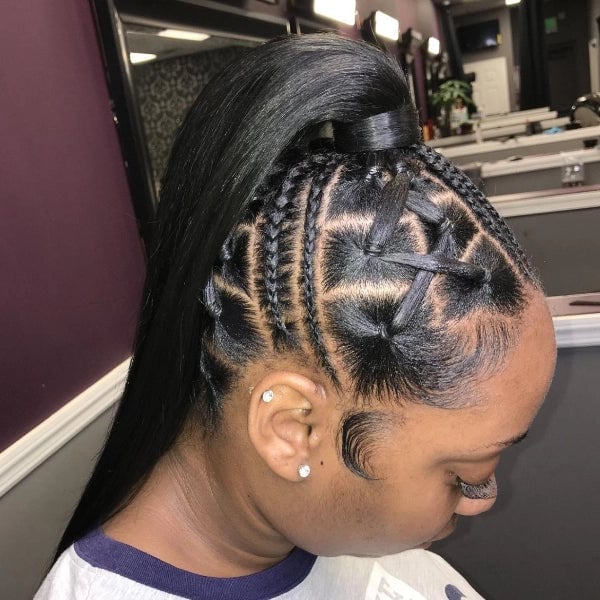Geometric Star Pattern Ponytail Geometric Star Pattern Ponytail — Rubber Bands Hairstyles
