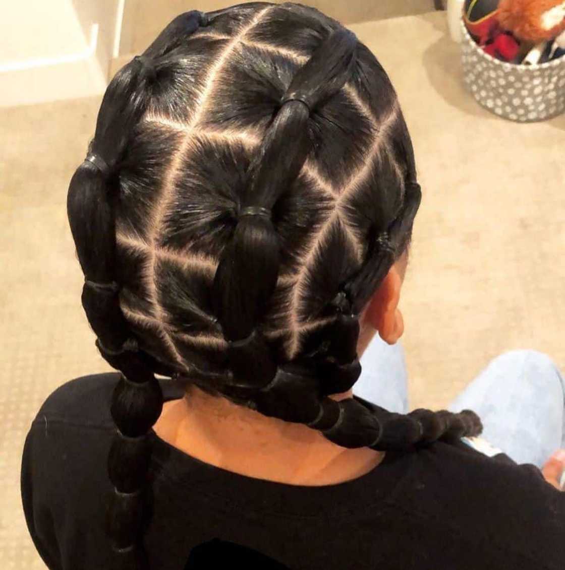 Grid Pattern Braids With Rubber Bands Grid Pattern Braids With Rubber Bands — Rubber Bands Hairstyles