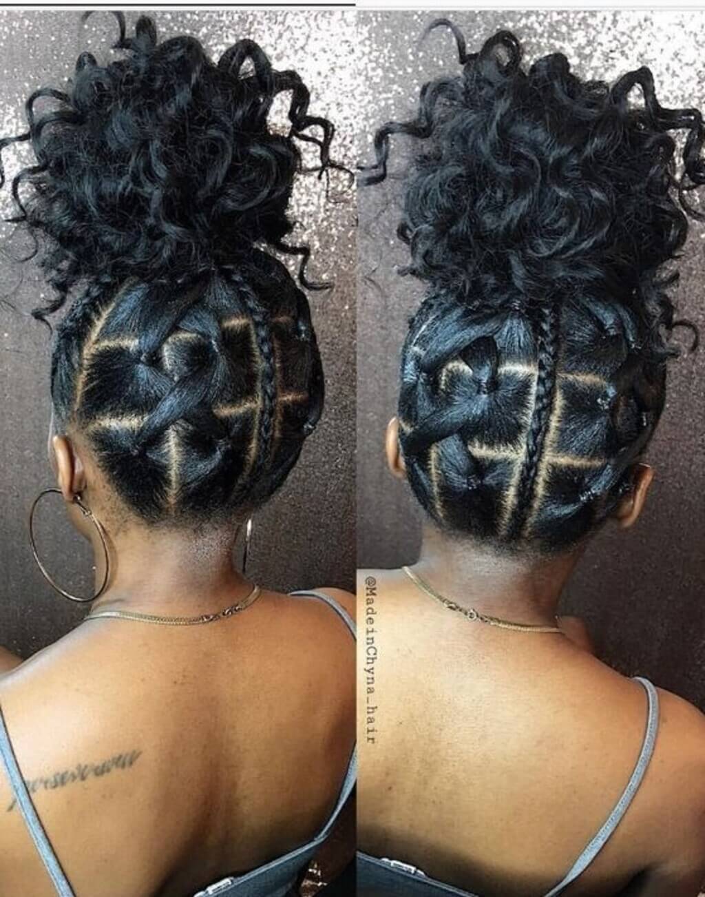 Geometric Updo With Braided Sections Geometric Updo With Braided Sections — Rubber Bands Hairstyles