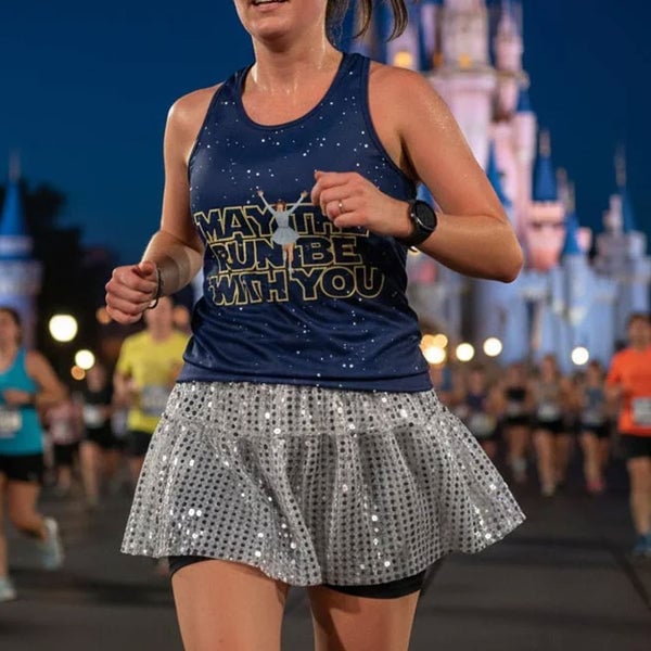 Graphic Tank Top With Sequin Skirt Graphic Tank Top With Sequin Skirt — Running Outfits