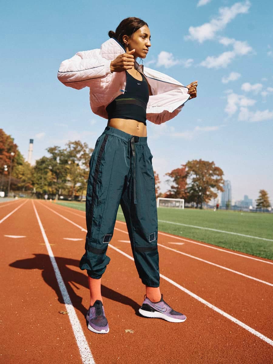 Athleisure Style Track Pants And Puffer Jacket Athleisure Style Track Pants And Puffer Jacket — Running Outfits