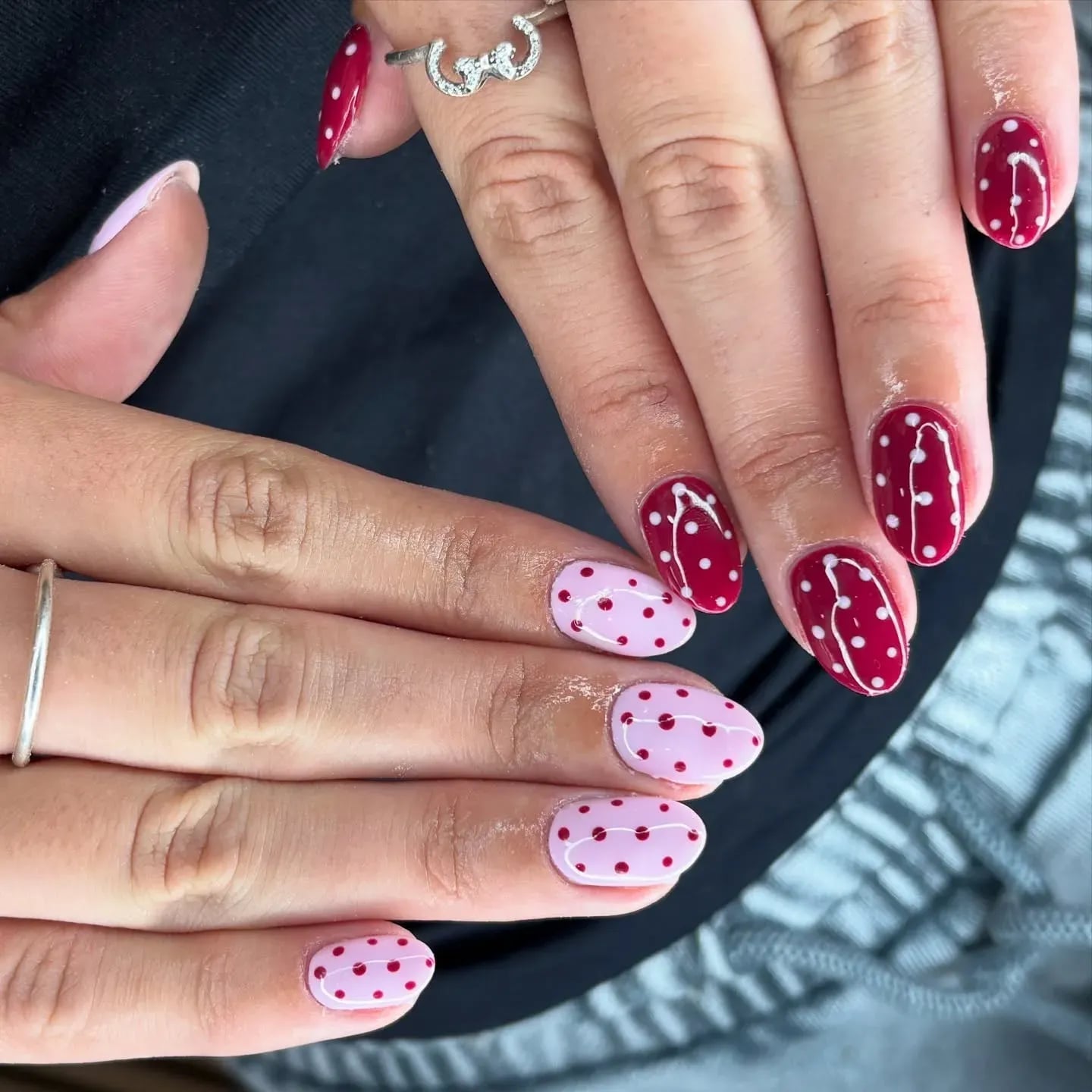 Short Oval Polka Dot Nails Short Oval Polka Dot Nails — School Nails