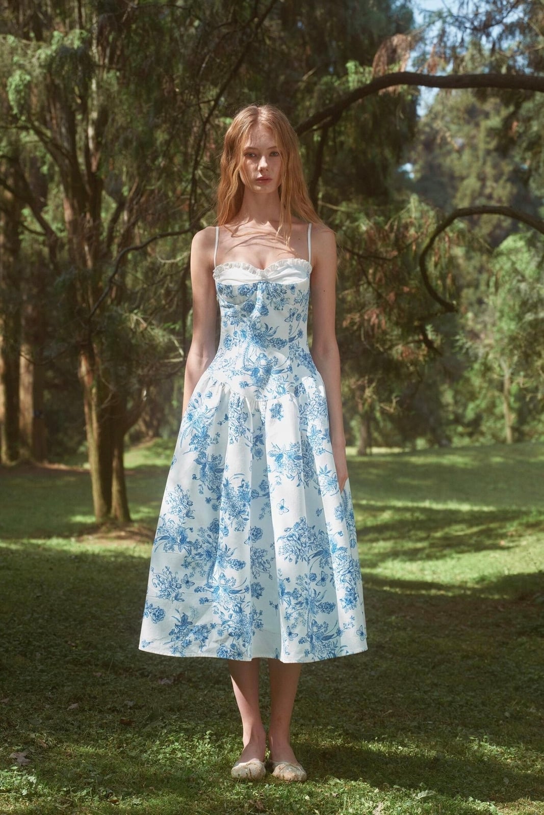 Blue and White Toile Print Fit and Flare Dress Blue and White Toile Print Fit and Flare Dress — Semi Formal Outfits