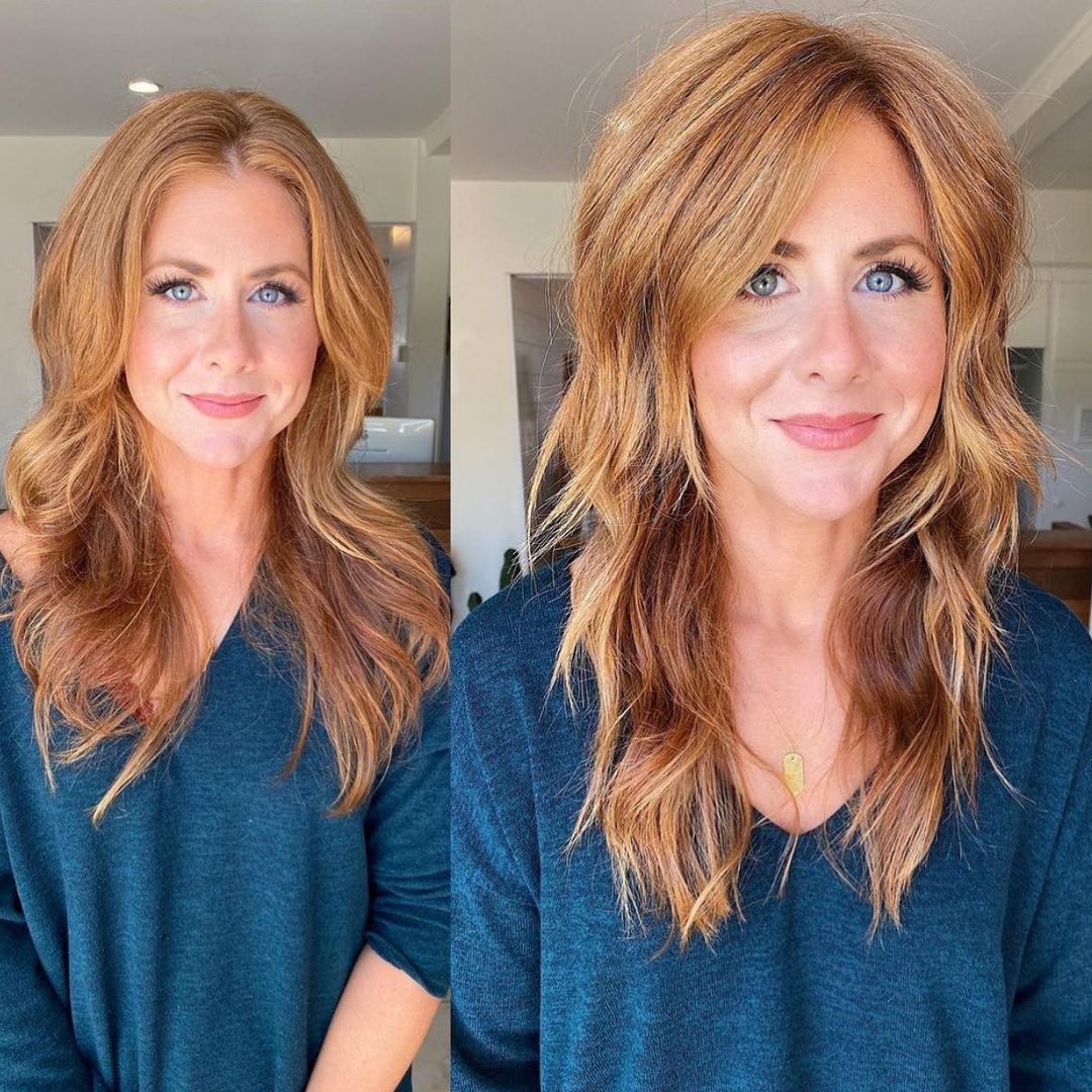 Platinum Blonde Shag With Full Bangs Platinum Blonde Shag With Full Bangs — Shag Haircut