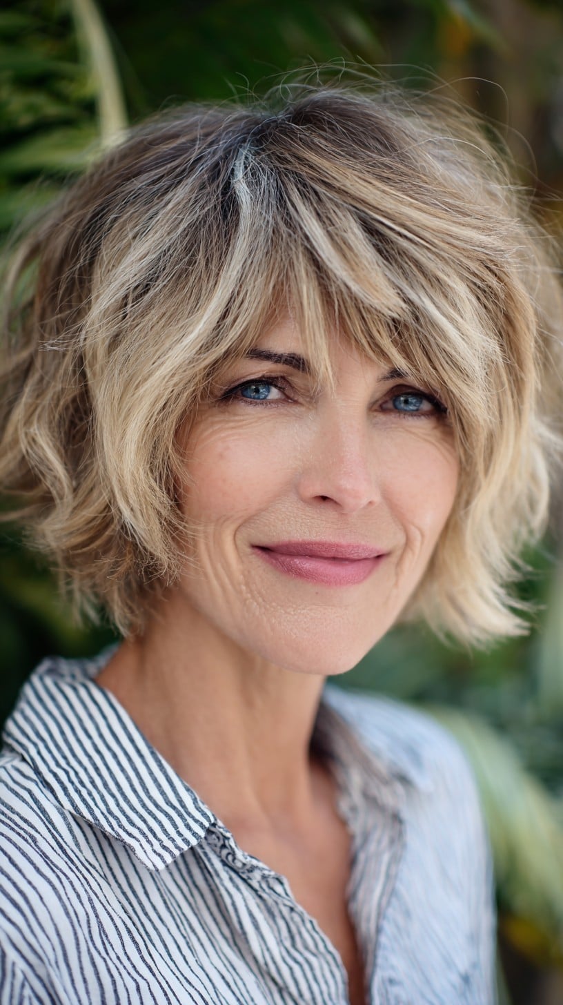 Chin-Length Blonde Shaggy Bob Chin-Length Blonde Shaggy Bob
