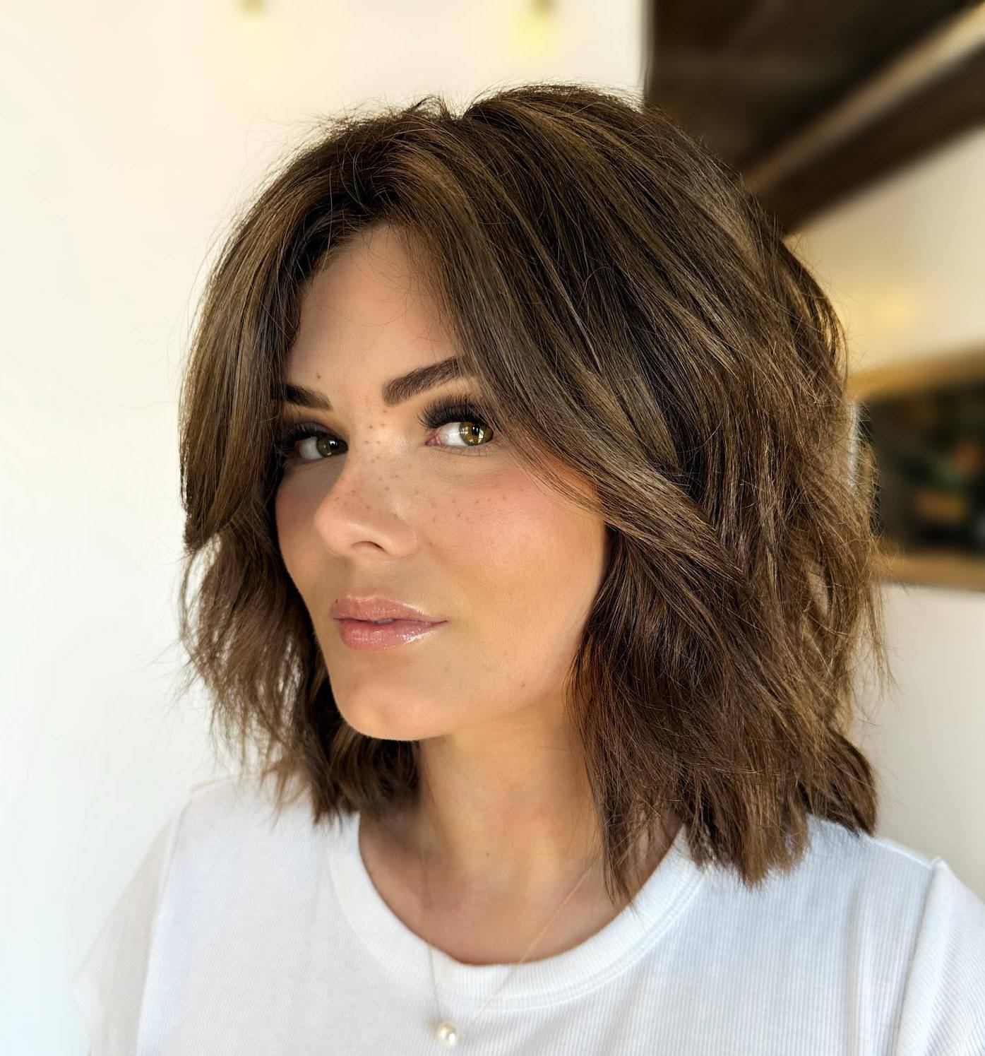 Collarbone Shaggy Bob No Bangs Collarbone Shaggy Bob No Bangs