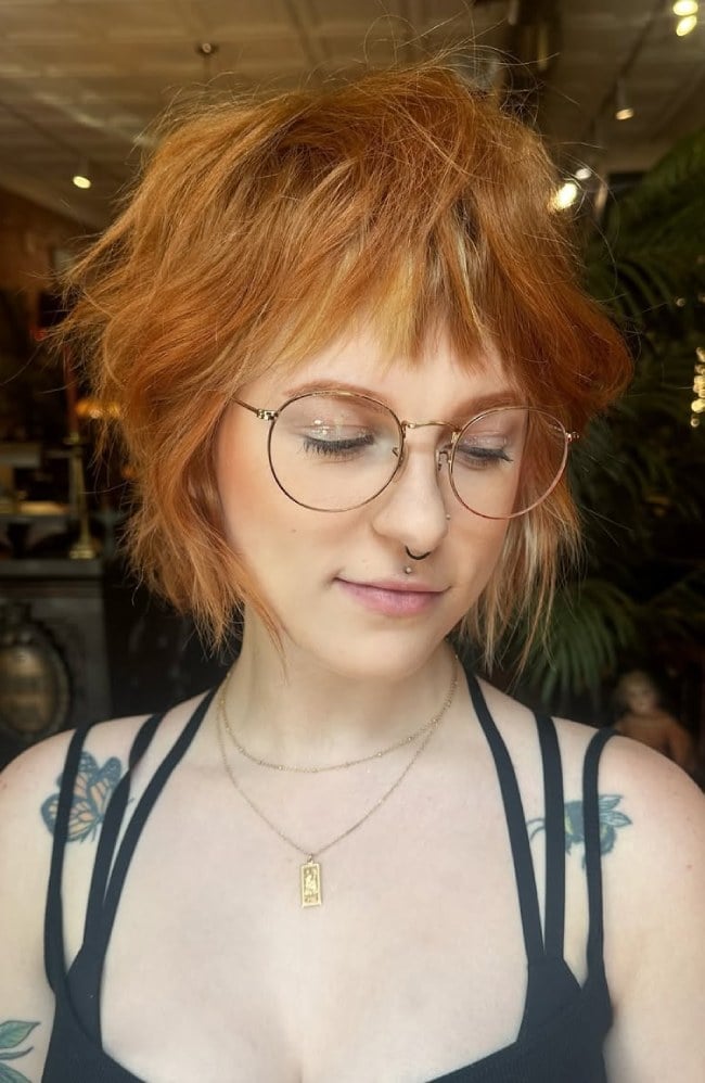 Ear-Length Copper Shaggy Bob Ear-Length Copper Shaggy Bob