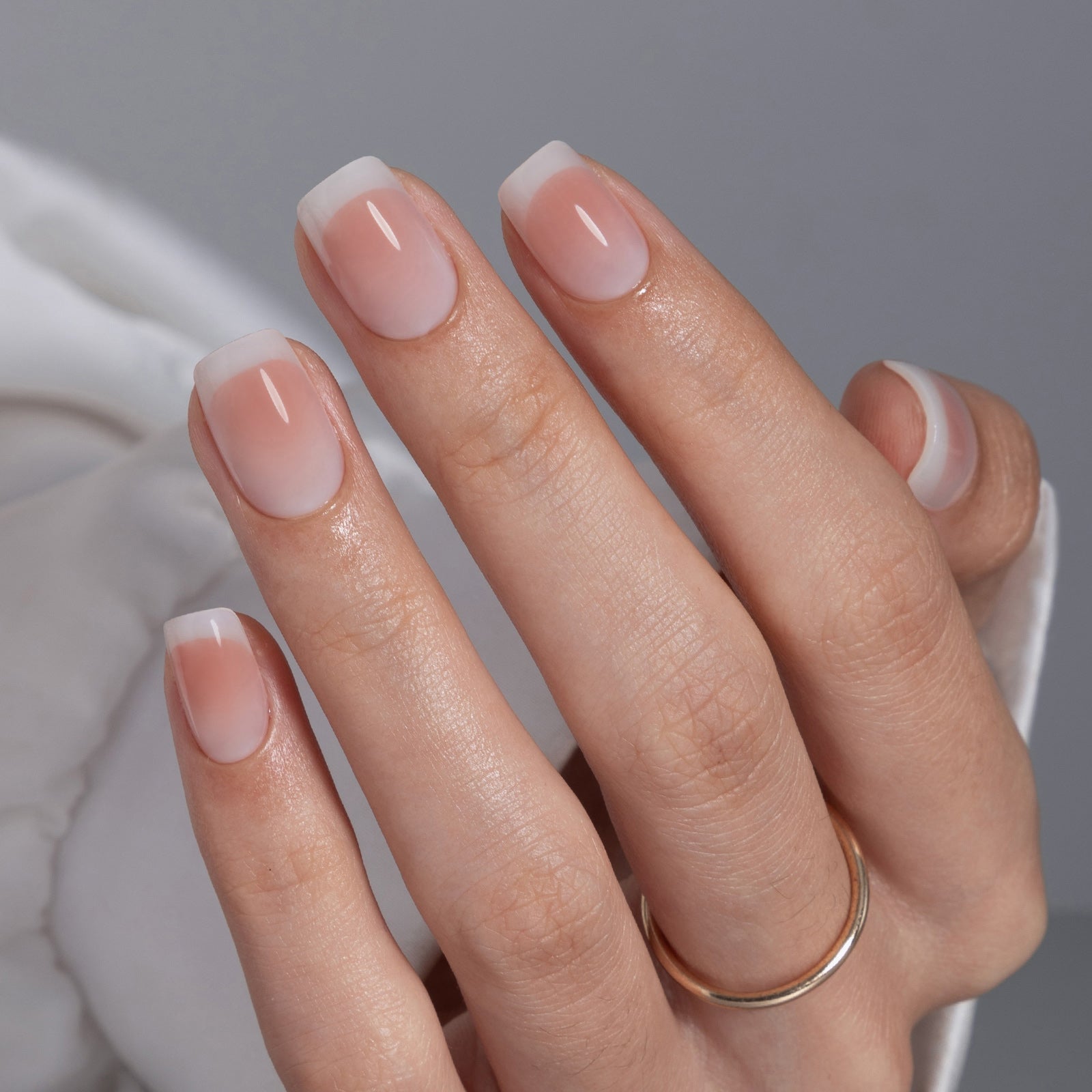 Milky White French Short Square Nails Milky White French Short Square Nails — Short Acrylic Nails