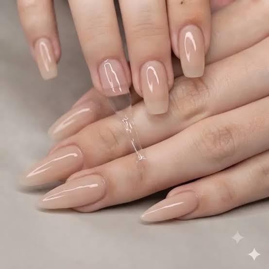 Minimalist Sheer Nude Short Almond Nails Minimalist Sheer Nude Short Almond Nails — Short Acrylic Nails