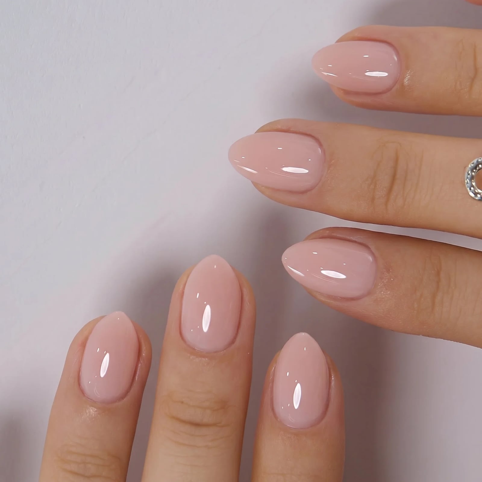 Sheer Milky Pink Short Almond Nails Sheer Milky Pink Short Almond Nails