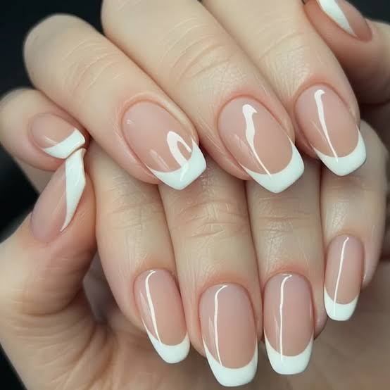 Classic White French Short Almond Nails Classic White French Short Almond Nails — Short French Tip Nails