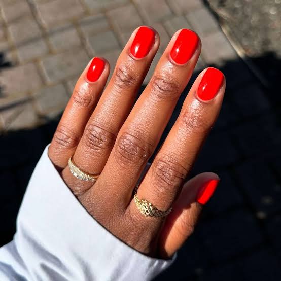 Milky Pink Chili Pepper Short Oval Nails Milky Pink Chili Pepper Short Oval Nails — Short Gel Nails