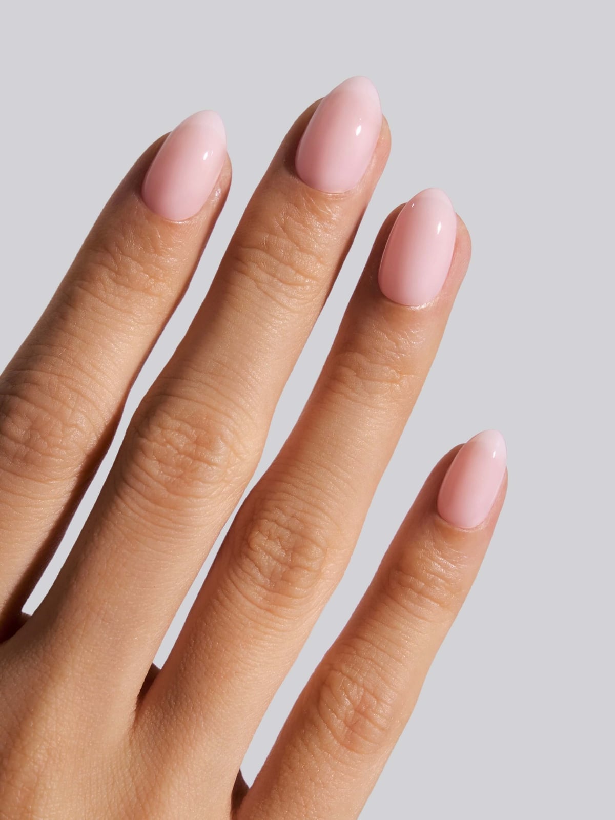 Sheer Milky Pink Short Almond Nails Sheer Milky Pink Short Almond Nails — Short Gel Nails
