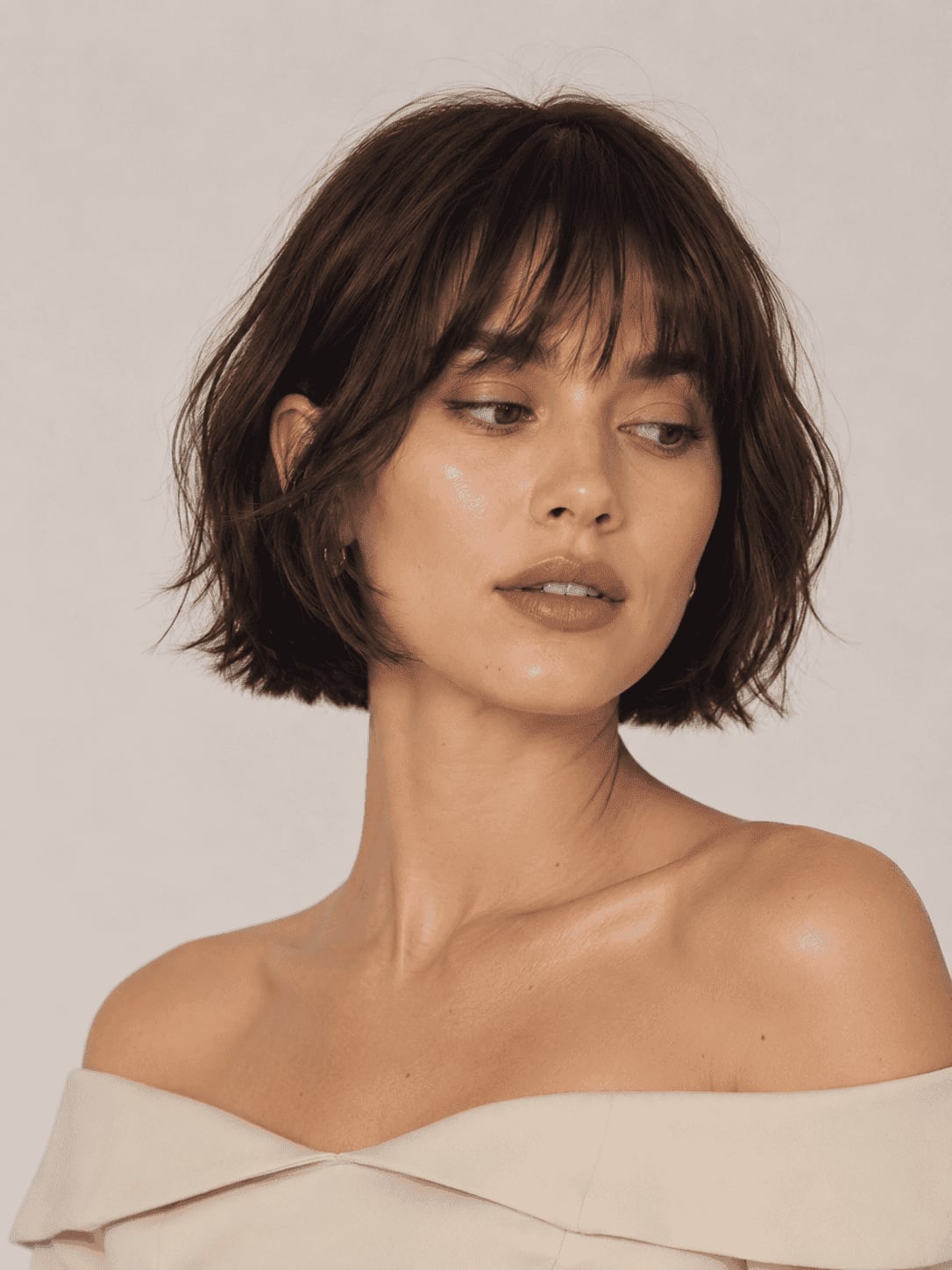 Chin Length Bob With Full Textured Fringe Chin Length Bob With Full Textured Fringe — Short Hair