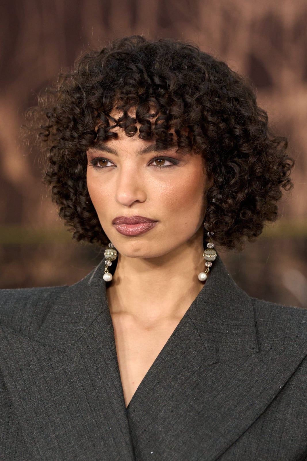 Thick Curly Bob Curtain Bangs Highlights Thick Curly Bob Curtain Bangs Highlights — Short Hair