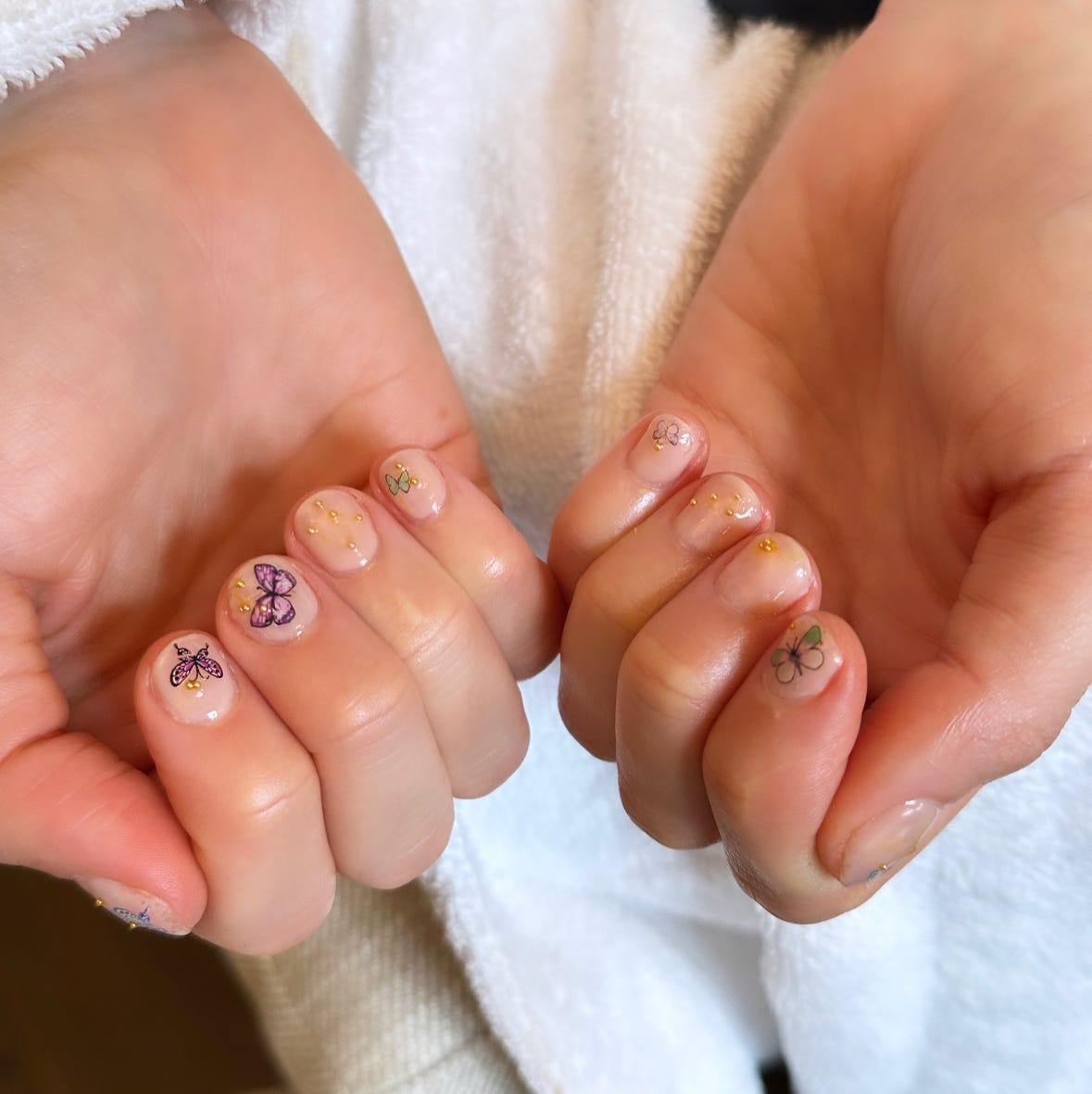 Butterfly Decal Nails Butterfly Decal Nails — Short Nails