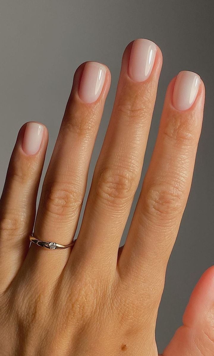 Glossy Sheer Milky Pink Short Nails Glossy Sheer Milky Pink Short Nails — Short Natural Nails