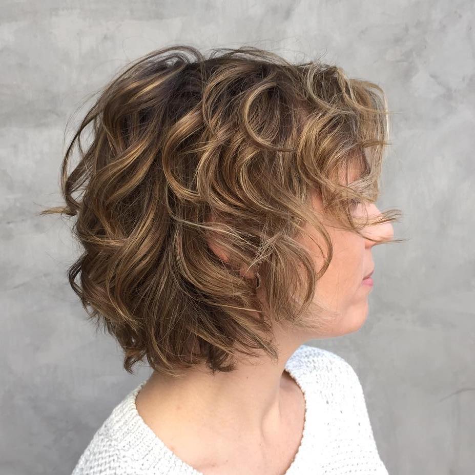 Medium Brown Shag With Curtain Bangs Medium Brown Shag With Curtain Bangs — Short Shag