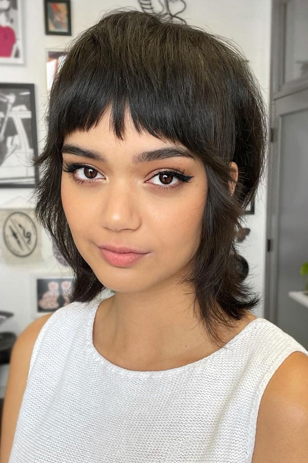 Shag Mullet With Micro Fringe Shag Mullet With Micro Fringe — Short Shag