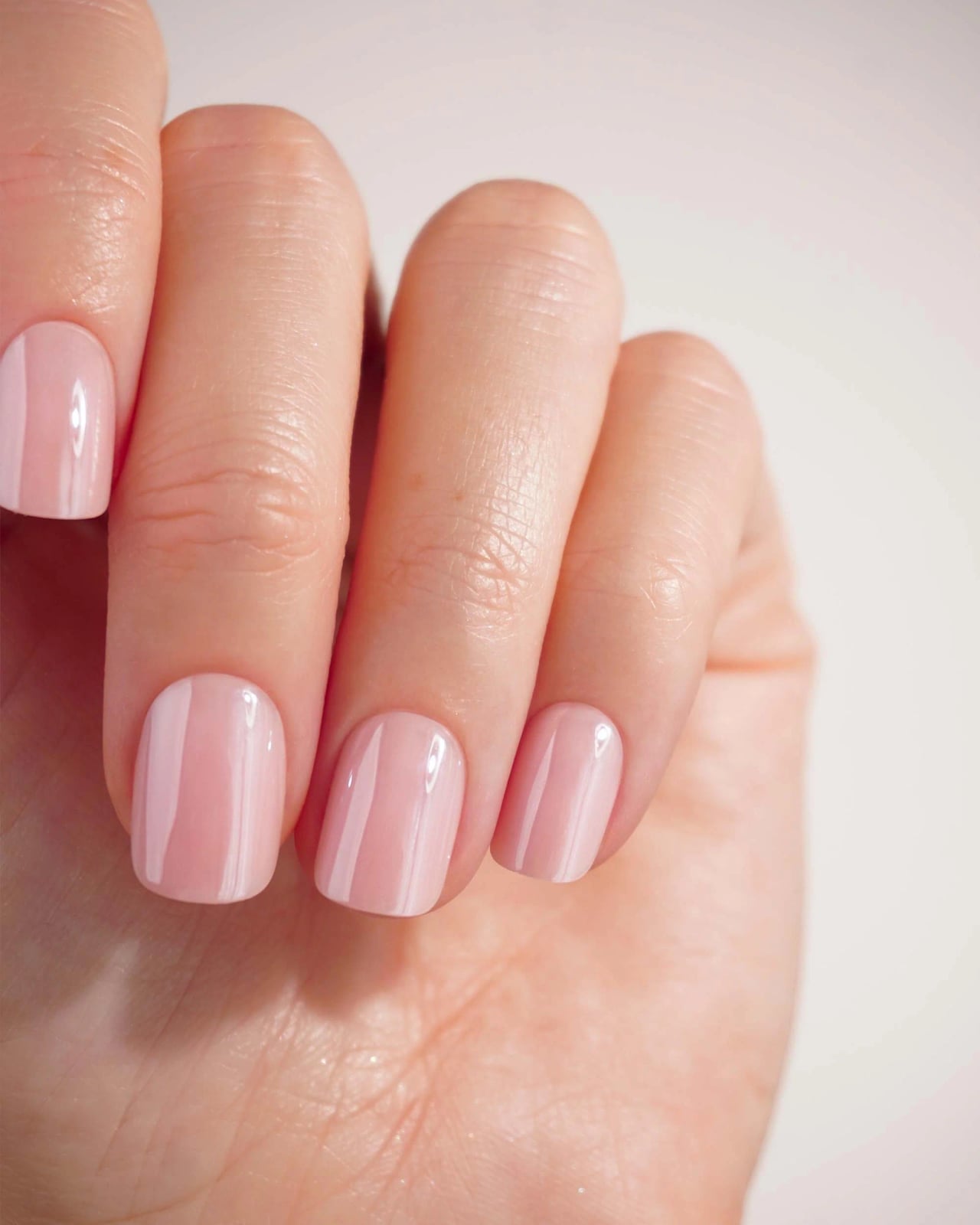 Very Short Milky Pink Glossy Nails Very Short Milky Pink Glossy Nails — Short Square Nails