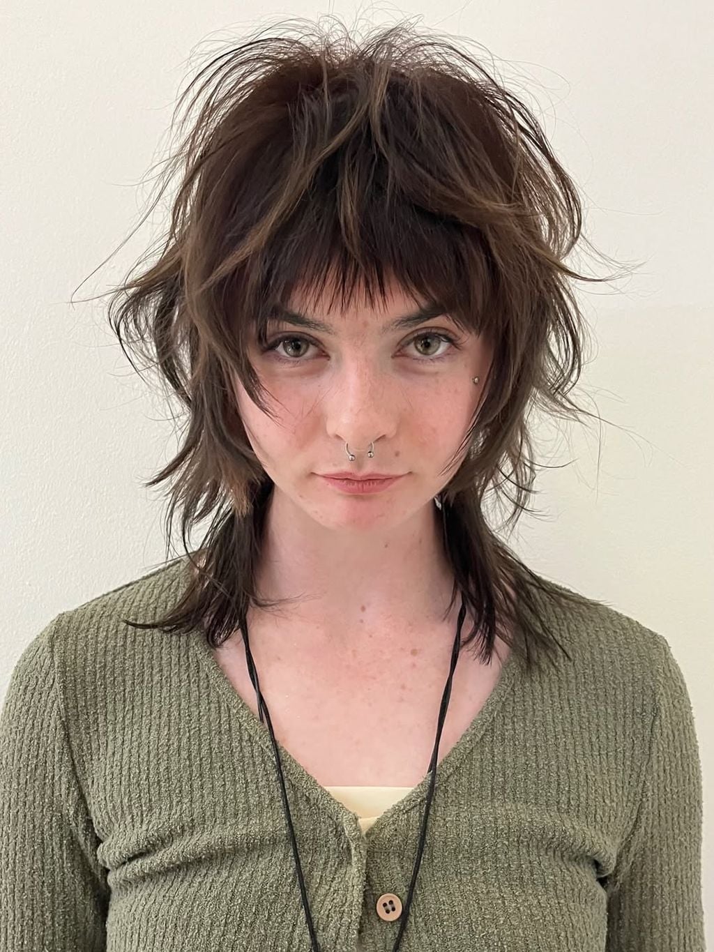 Collarbone Wolf Cut With Shaggy Bangs Collarbone Wolf Cut With Shaggy Bangs — Short Wolf Cut