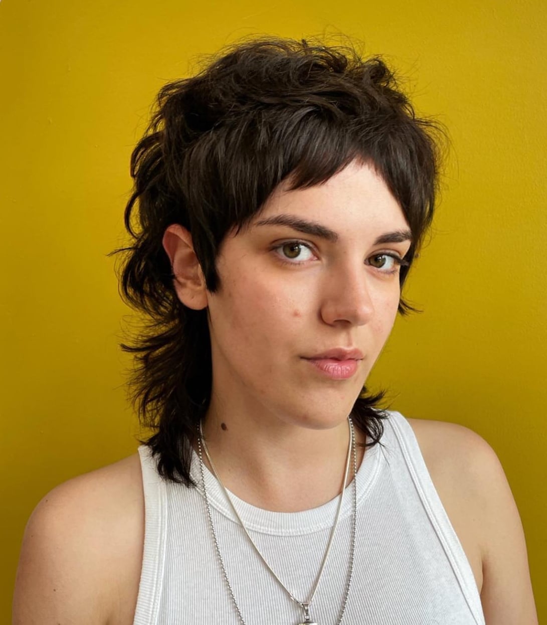Ear Length Wolf Cut With Balayage Highlights, Styled With A Textured Ear Length Wolf Cut With Balayage Highlights, Styled With A Textured — Short Wolf Cut