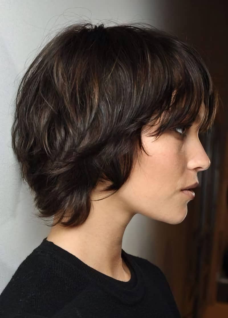 Chin Length Wolf Cut With Short Fringe Chin Length Wolf Cut With Short Fringe — Short Wolf Cut