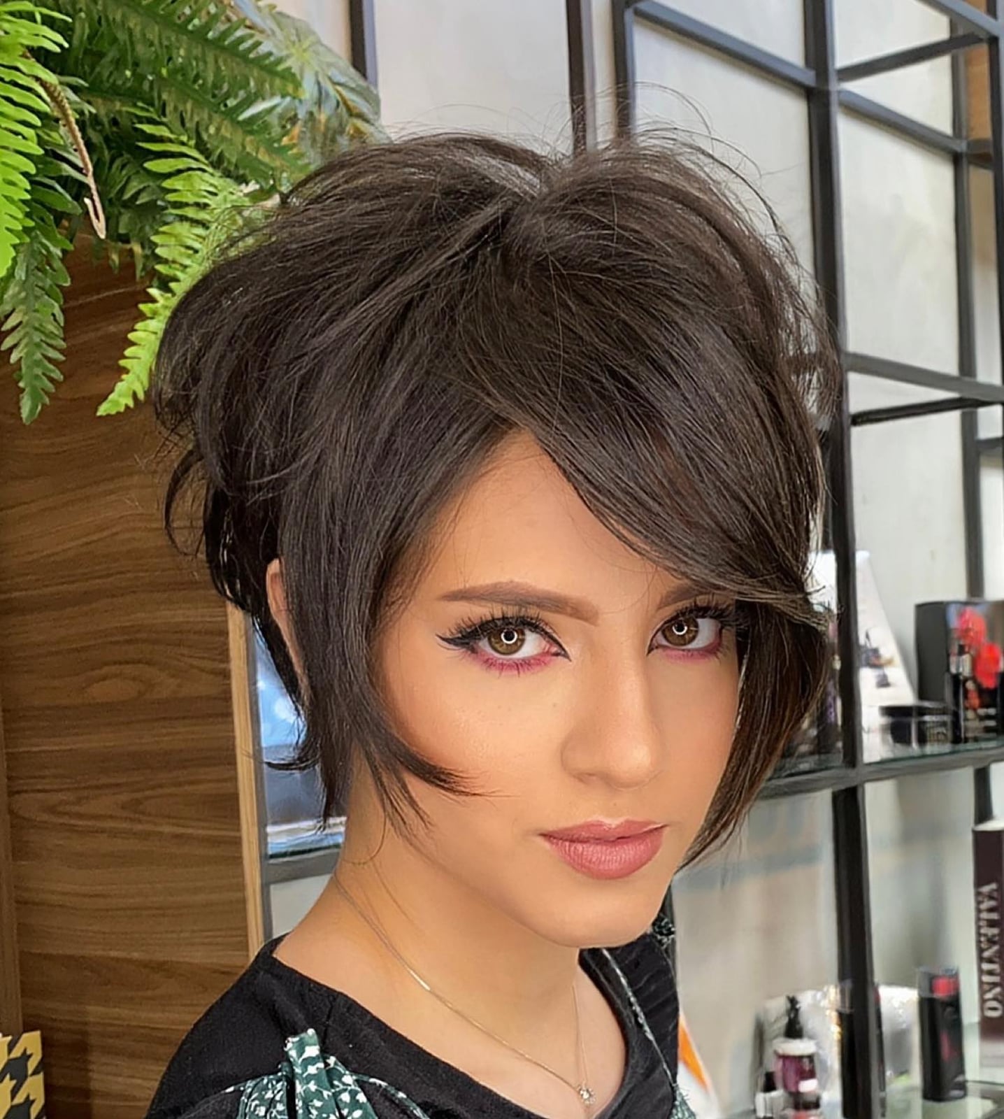Chin Length Wolf Cut With Curtain Bangs Blowout, Wavy Chin Length Wolf Cut With Curtain Bangs Blowout, Wavy — Short Wolf Cut