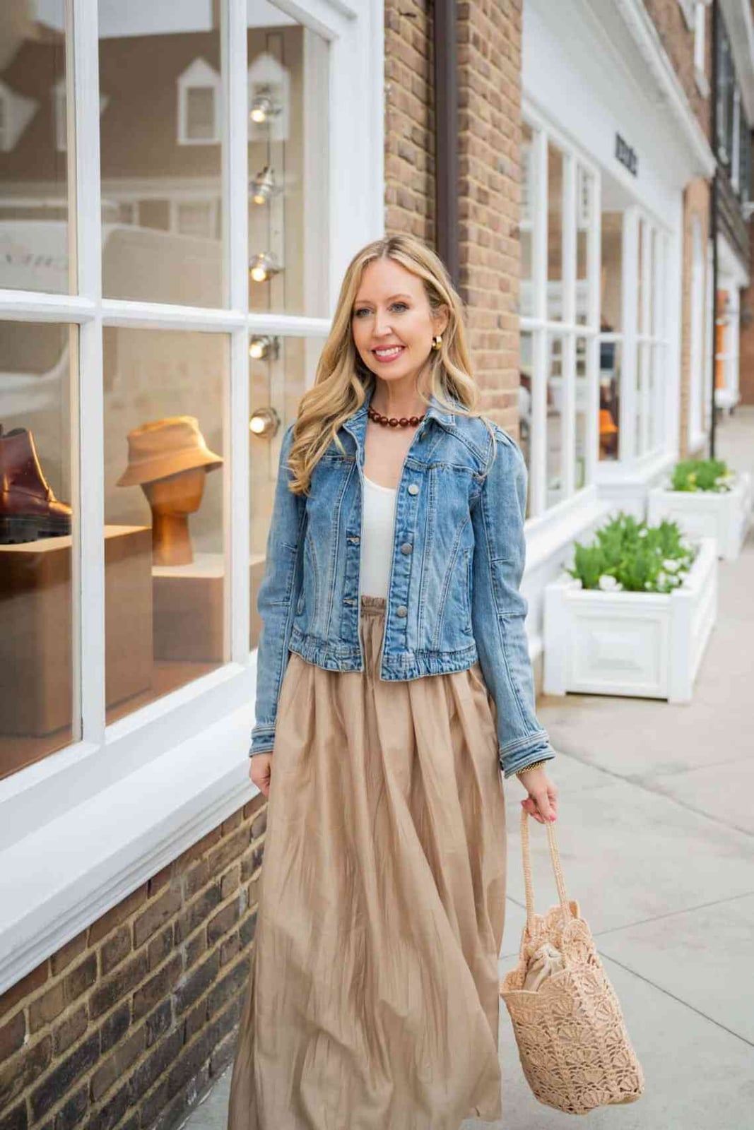 Cropped Denim Jacket with Maxi Skirt Cropped Denim Jacket with Maxi Skirt — Simple Outfits
